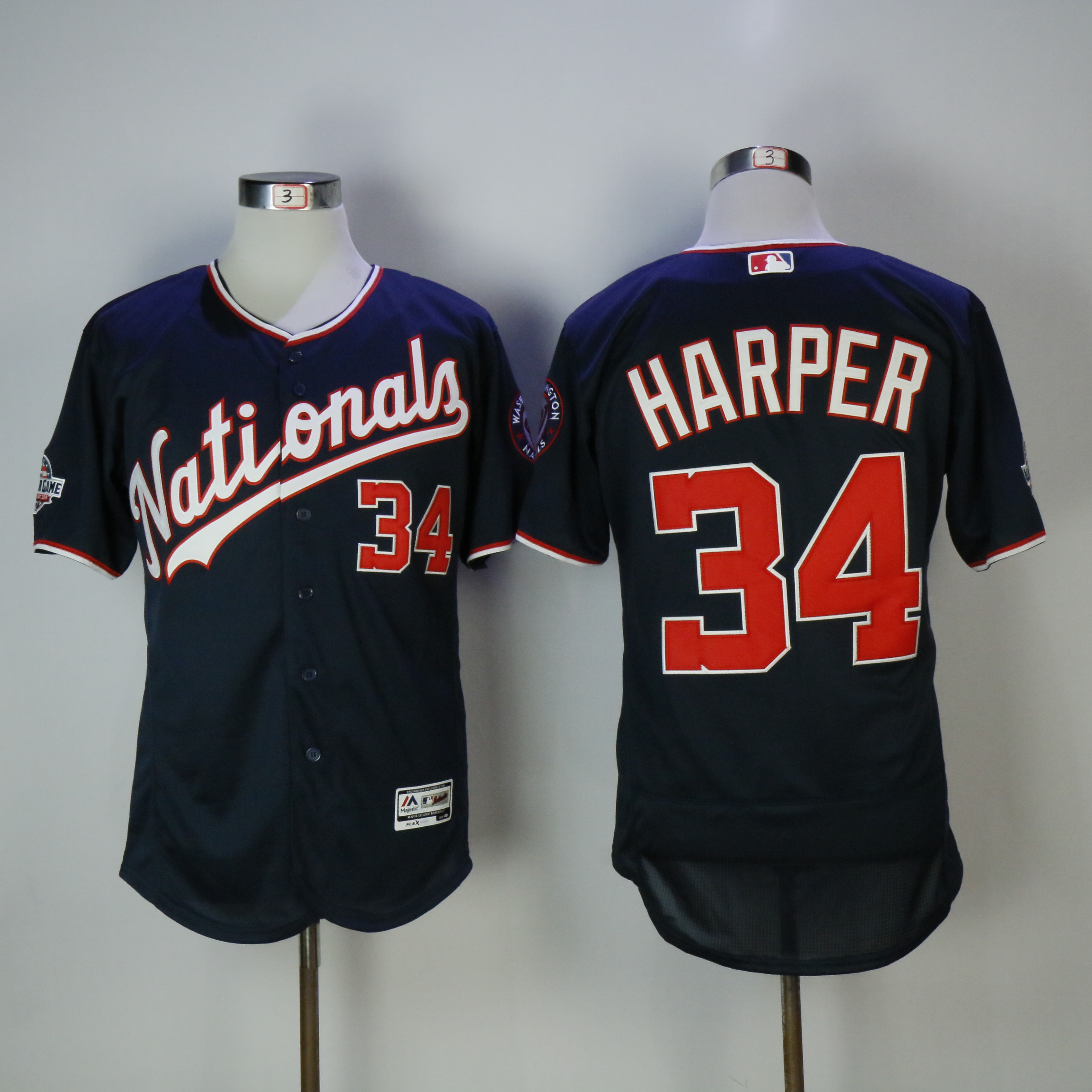 Men Washington Nationals #34 Harper Blue All star MLB Jerseys->washington nationals->MLB Jersey